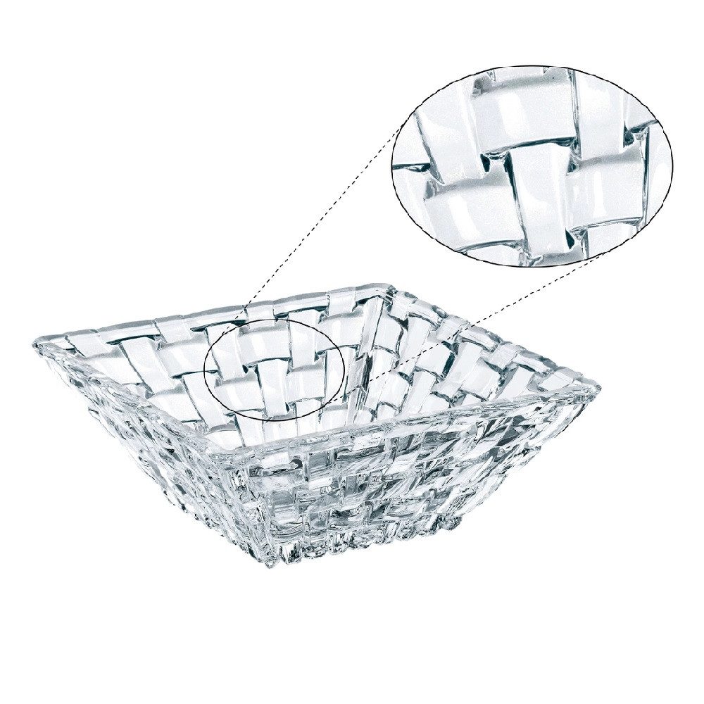 Nachtmann Servierschüssel Nachtmann Bossa Nova Schale Quadratisch 12x12x4,6 cm 2er Set, Kristallglas, (Set)