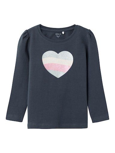 Name It Langarmshirt NMFNIPASTAR LS TOP, Glitzerprint für einen funkelnden  und coolen Look