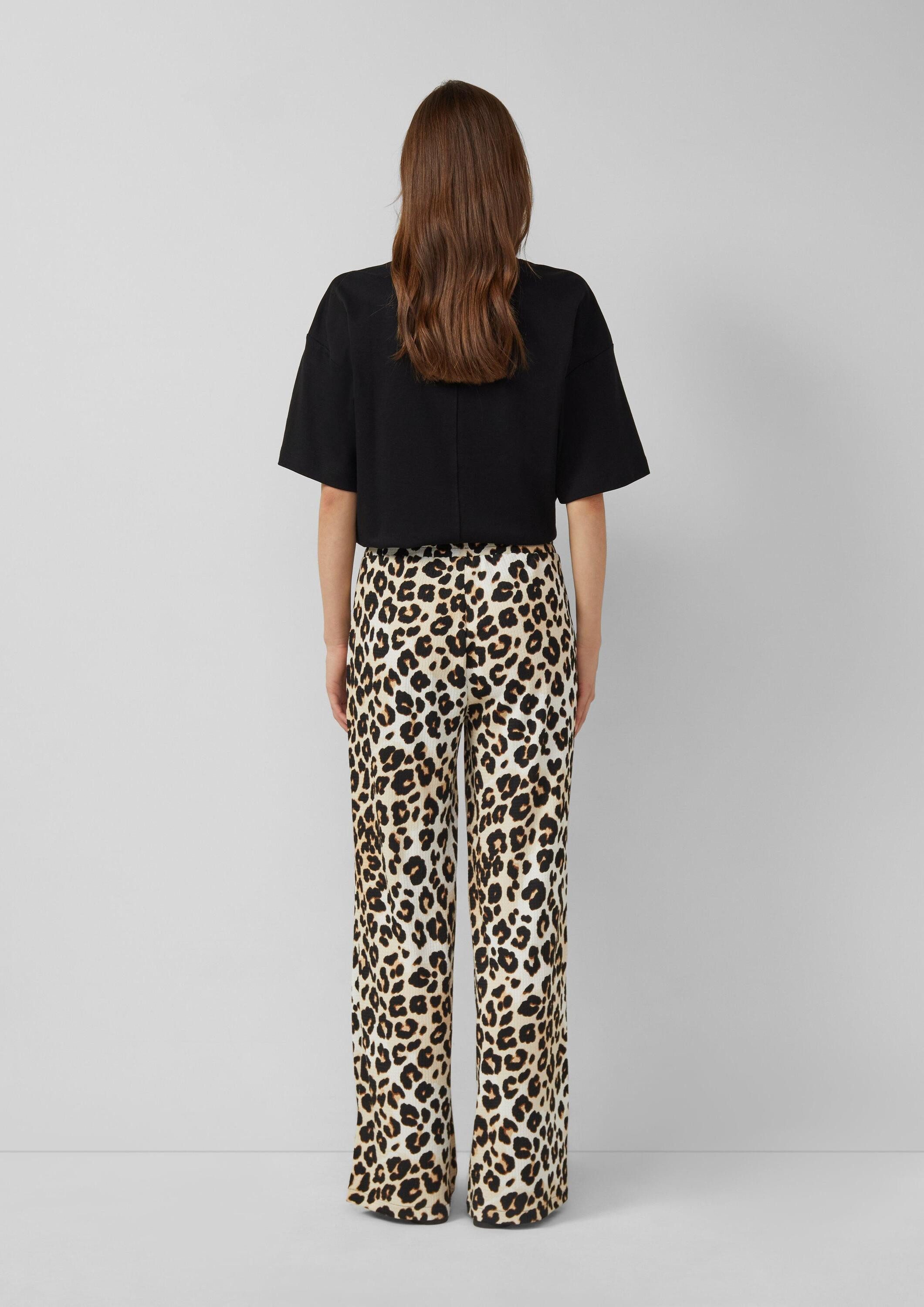 s.Oliver Chinos Hose Wide-Leg Hose mit Elastikbund