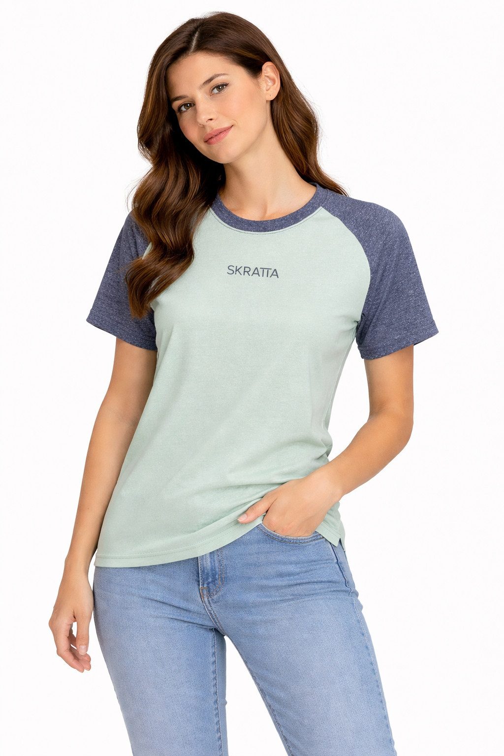 Skratta T-Shirt Fahrradtrikot Lockeres T-Shirt Hanf Damen Casual Fit