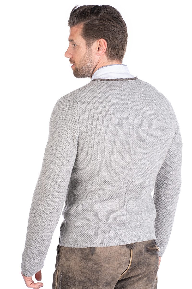 Spieth & Wensky Trachtenstrickjacke Trachten Strickjacke Herren - KLEMENS - hellgrau