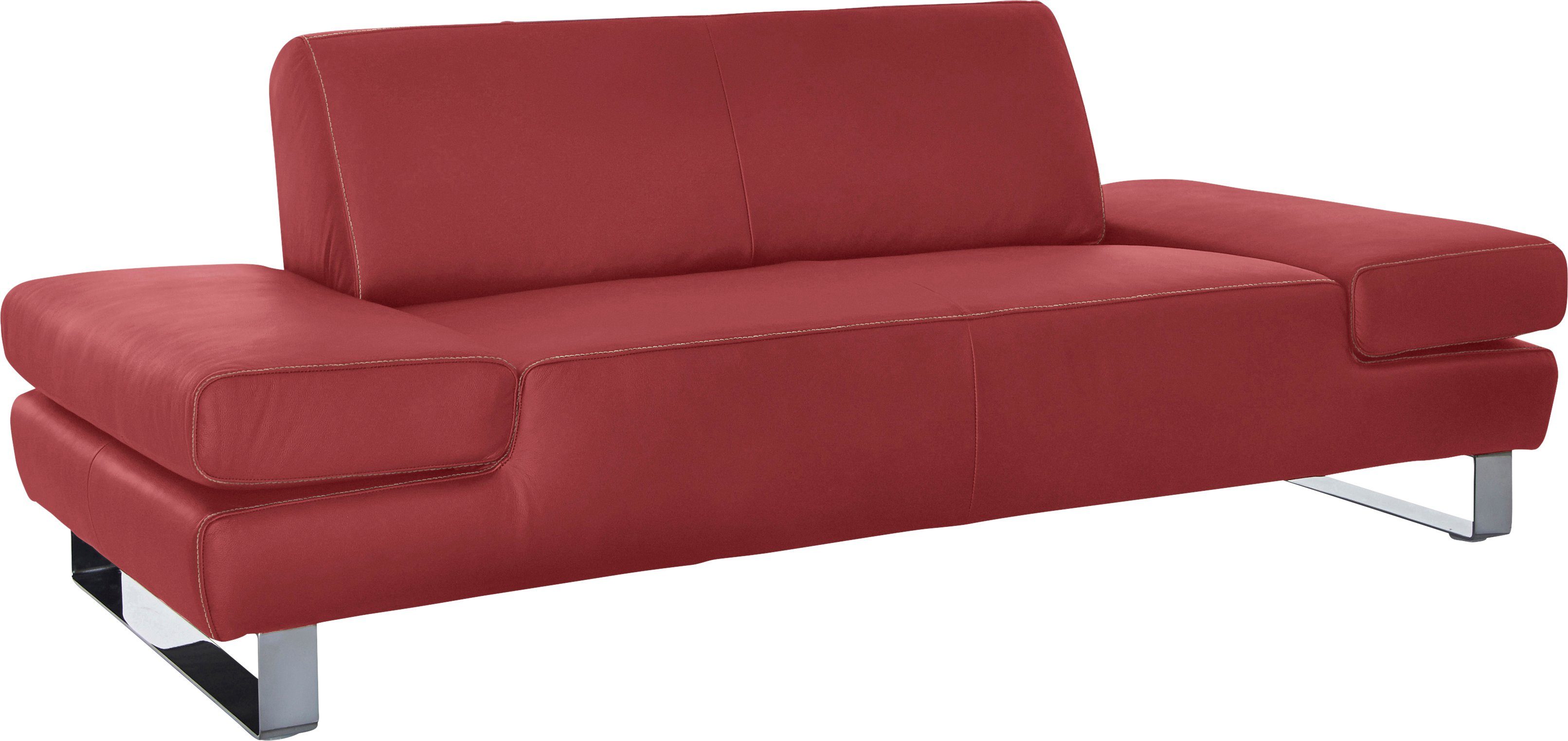 W.SCHILLIG 2-Sitzer taboo, mit Übertiefe, inklusive Armlehnenverstellung, mit Kontrastnaht ruby red Z59