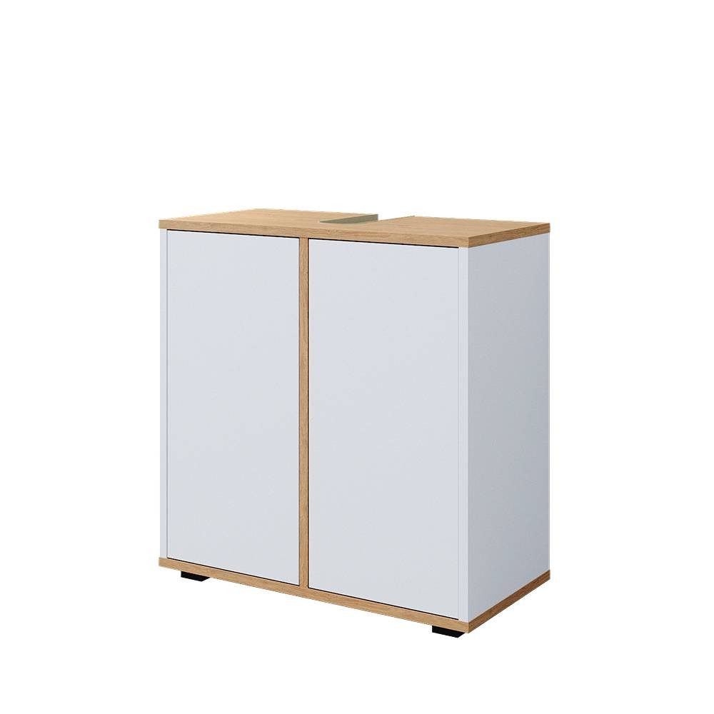 Vicco Waschbeckenunterschrank Didi, Weiß/Artisan, 60 x 62 cm mit 2 Türen