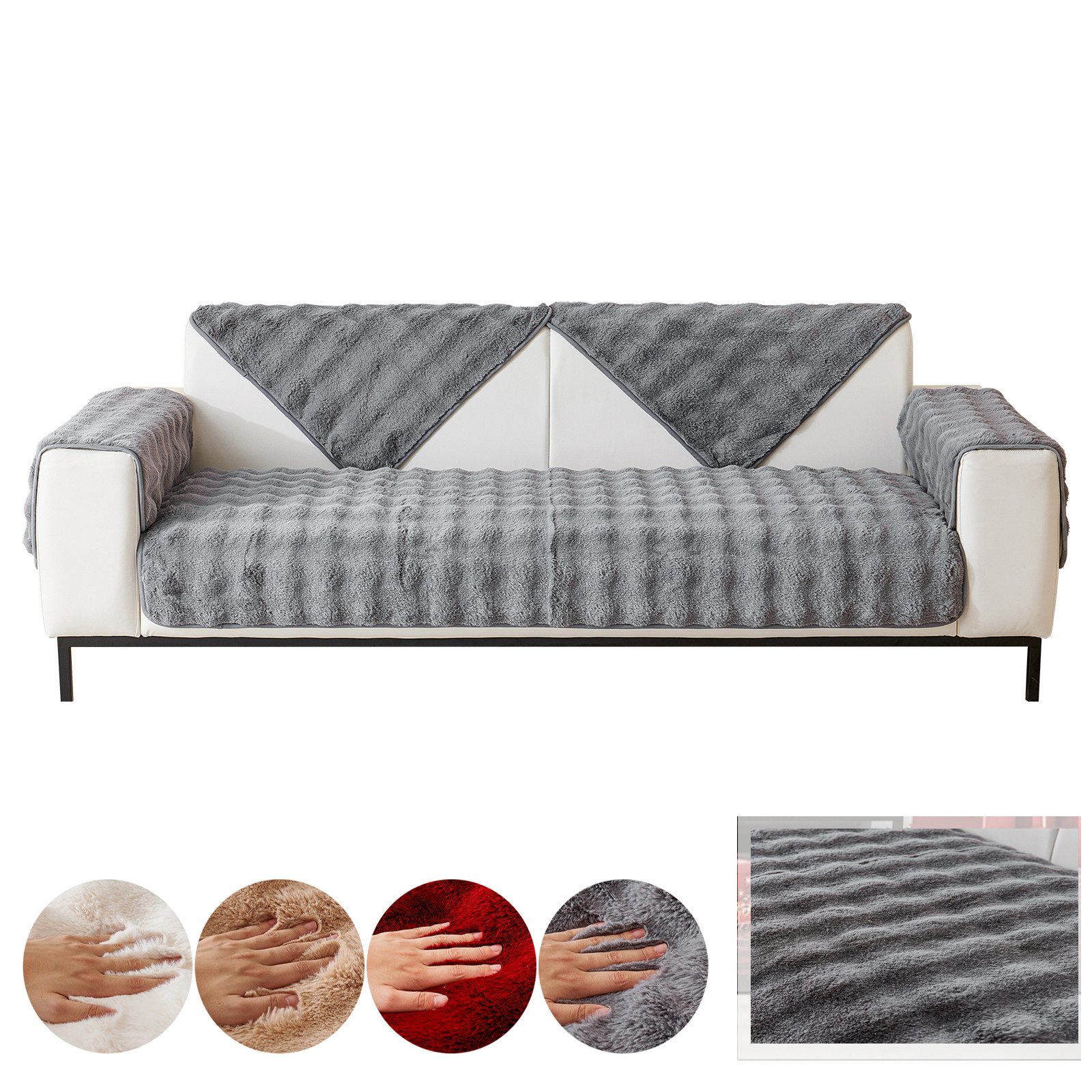 BTTO Sofaschoner Hussen Rutschfeste Überwurf Einfarbig günstig online kaufen