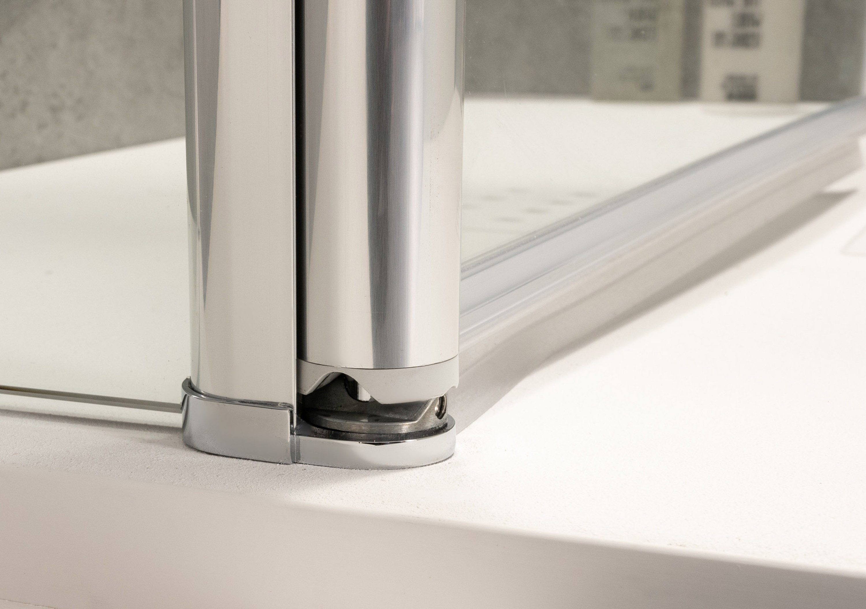 Dusbad Eckdusche Dusche Dusbad Vital 2 zweiteilige Pendeltür links Seitwanwand rechts, BxT: 117x120 cm, ESG-Glas