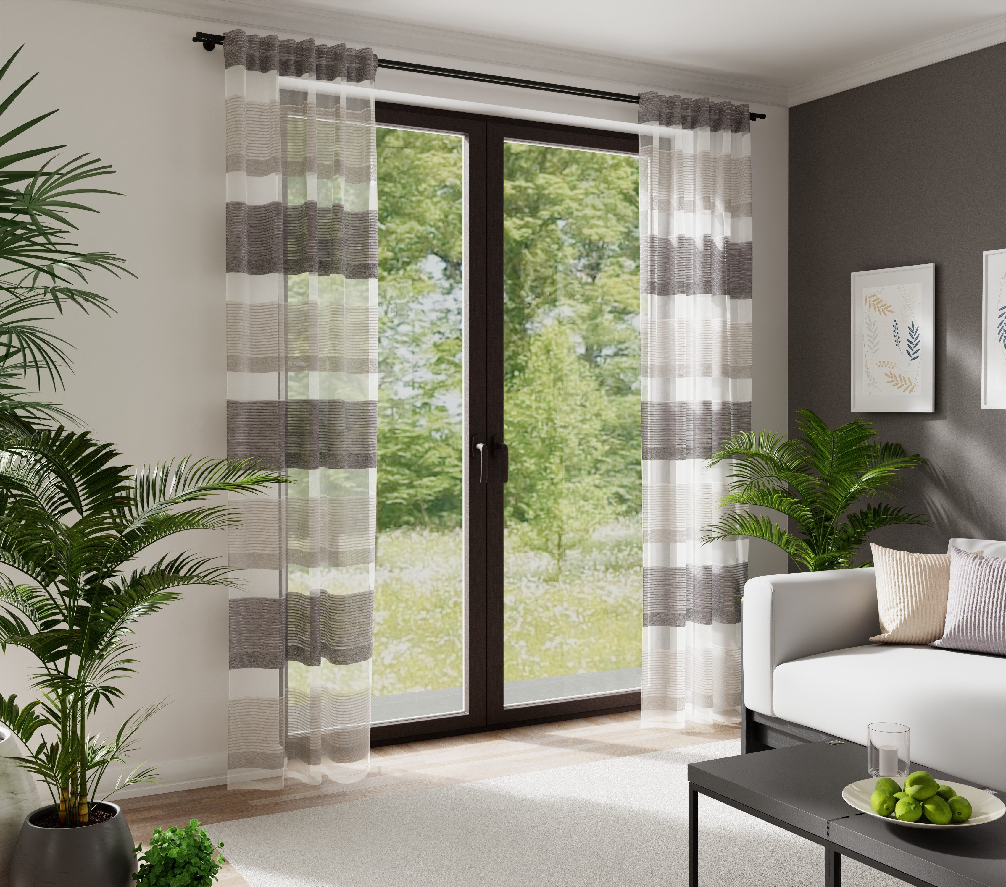 HOMING Vorhang Kamar (1 St), verdeckte Schlaufen, halbtransparent, Fertigschal Kamar