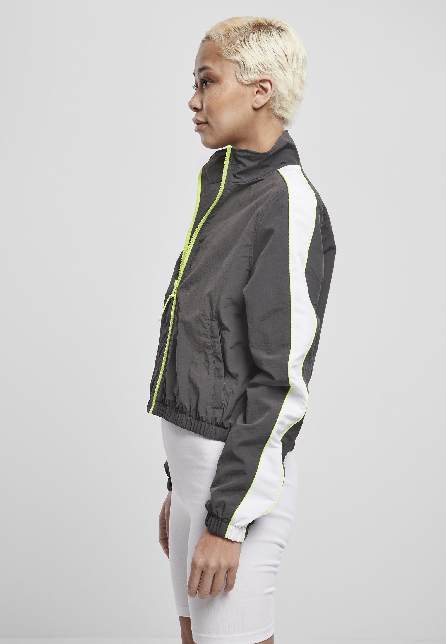 Track URBAN darkshadow/electriclime (1-St) Piped Ladies Jacket Damen Outdoorjacke Short CLASSICS