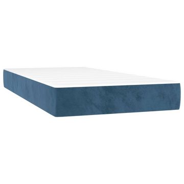 vidaXL Bettgestell Boxspringbett mit Matratze Dunkelblau 100x200 cm Samt Bett Bettgestell