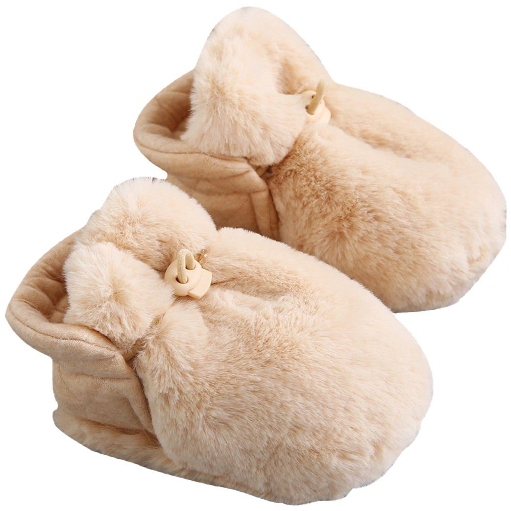 BBSCE Baby Jungen Mädchen Kuschelige Fleece-Schuhe mit rutschfestem Boden  Babystiefel