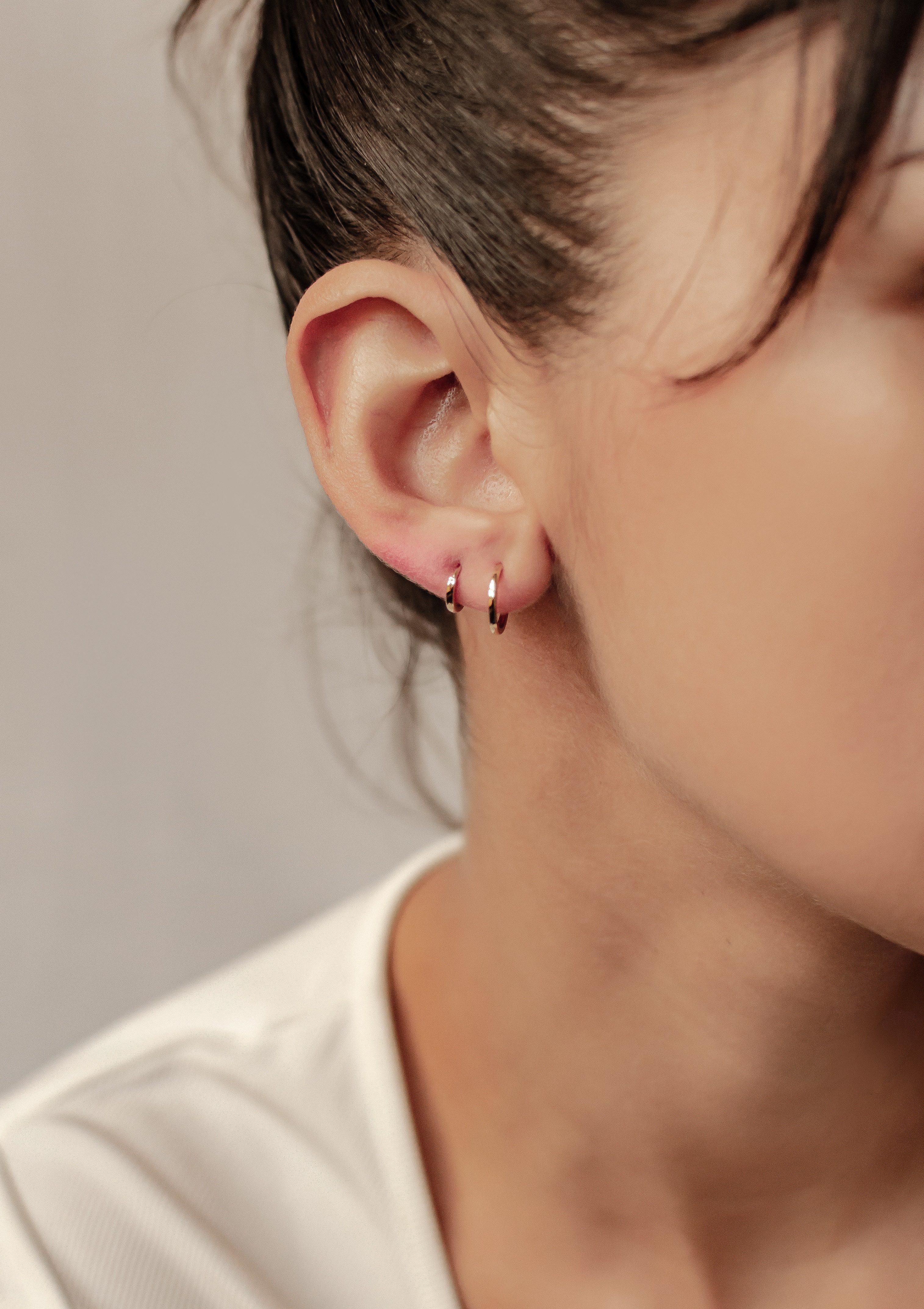 Dear Me Ohrring-Set 585er Gold Damen Creolen-Set aus Echtgold, Runde Klappc günstig online kaufen