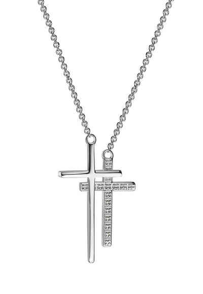 JEVELION Kreuzkette »Kreuz«, Anhänger 925 Silber Made in Germany + Kette
