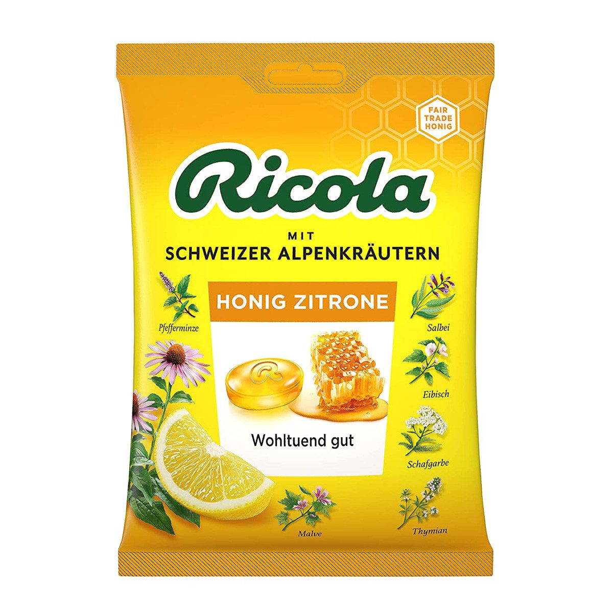 RICOLA Süßigkeit, Ricola Honig Zitrone mit Schweizer Alpenkräutern in Böxli 75g