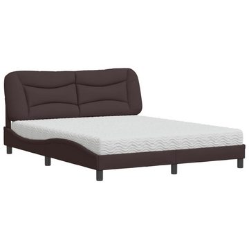 vidaXL Bett Bett mit Matratze Dunkelbraun 160x200 cm Stoff
