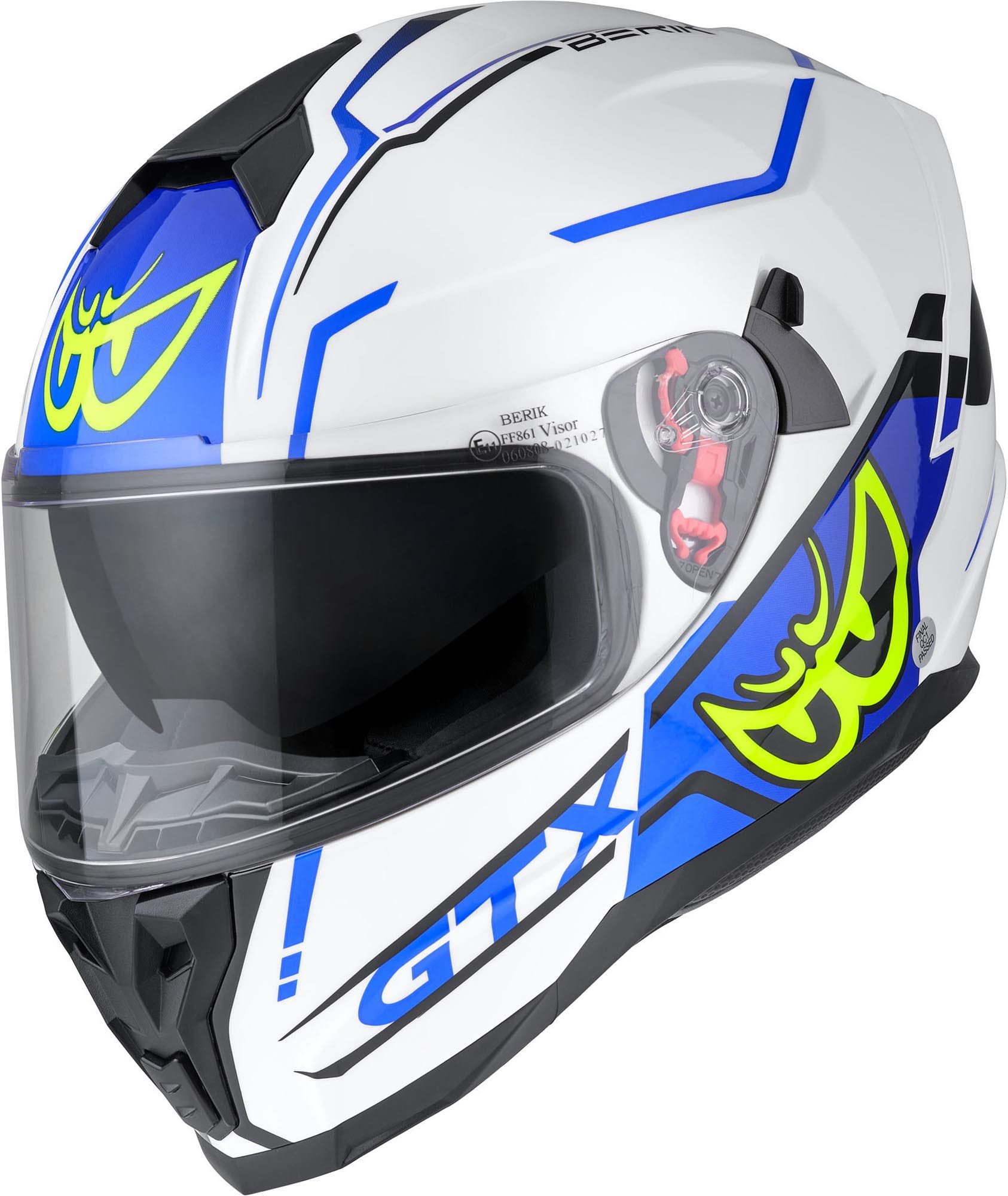 Berik Motorradhelm FF869 Arok Helm, Vorbereitet Für Kommunikationssystem,herausnehmbares Innenfutter