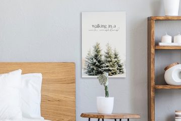 OneMillionCanvasses® Leinwandbild Weihnachtsbaum - Schnee - Winter, (1 St), Leinwandbild fertig bespannt inkl. Zackenaufhänger, Gemälde, 20x30 cm