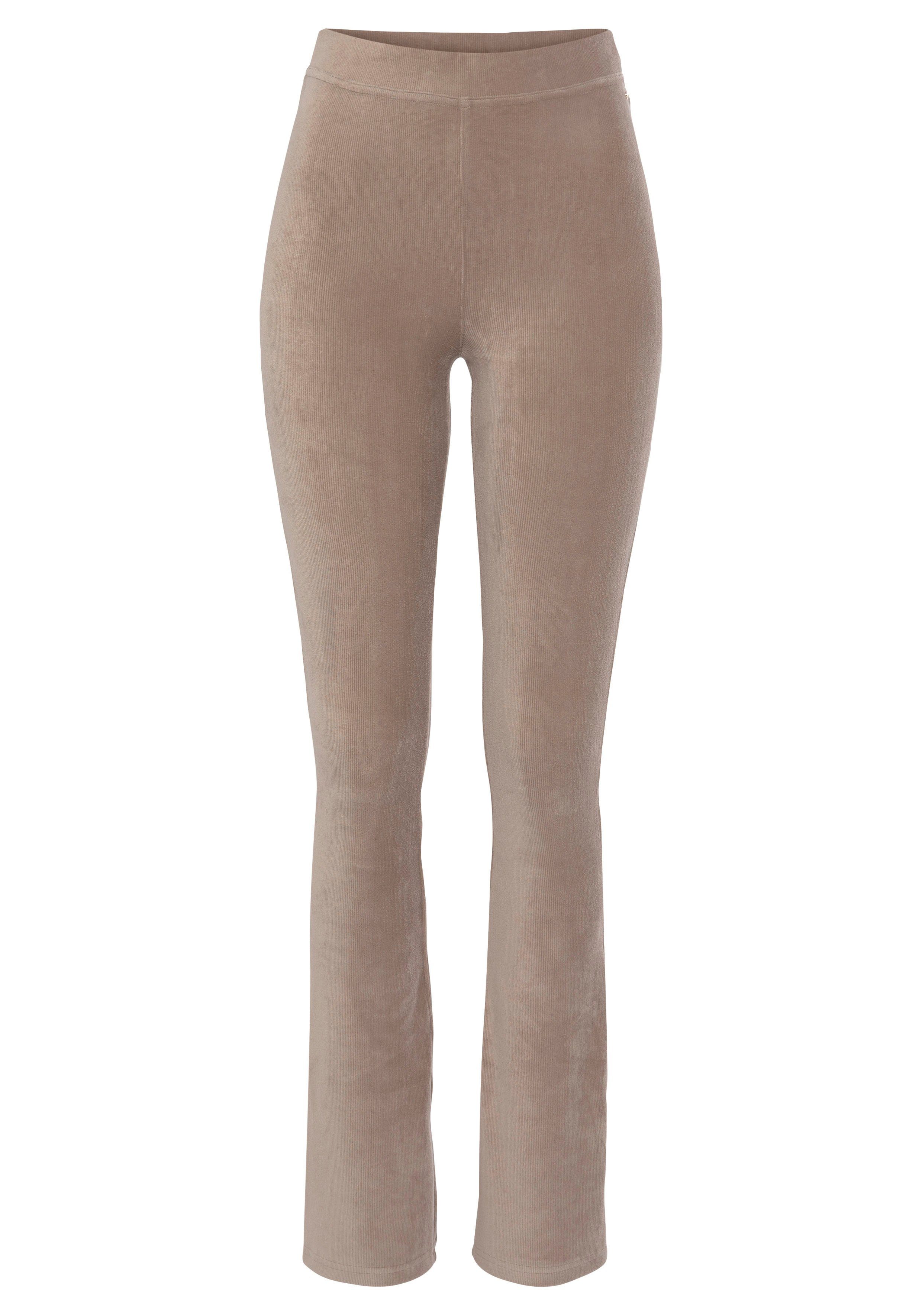 LASCANA Jazzpants in Loungewear aus taupe Cord-Optik, weichem Material