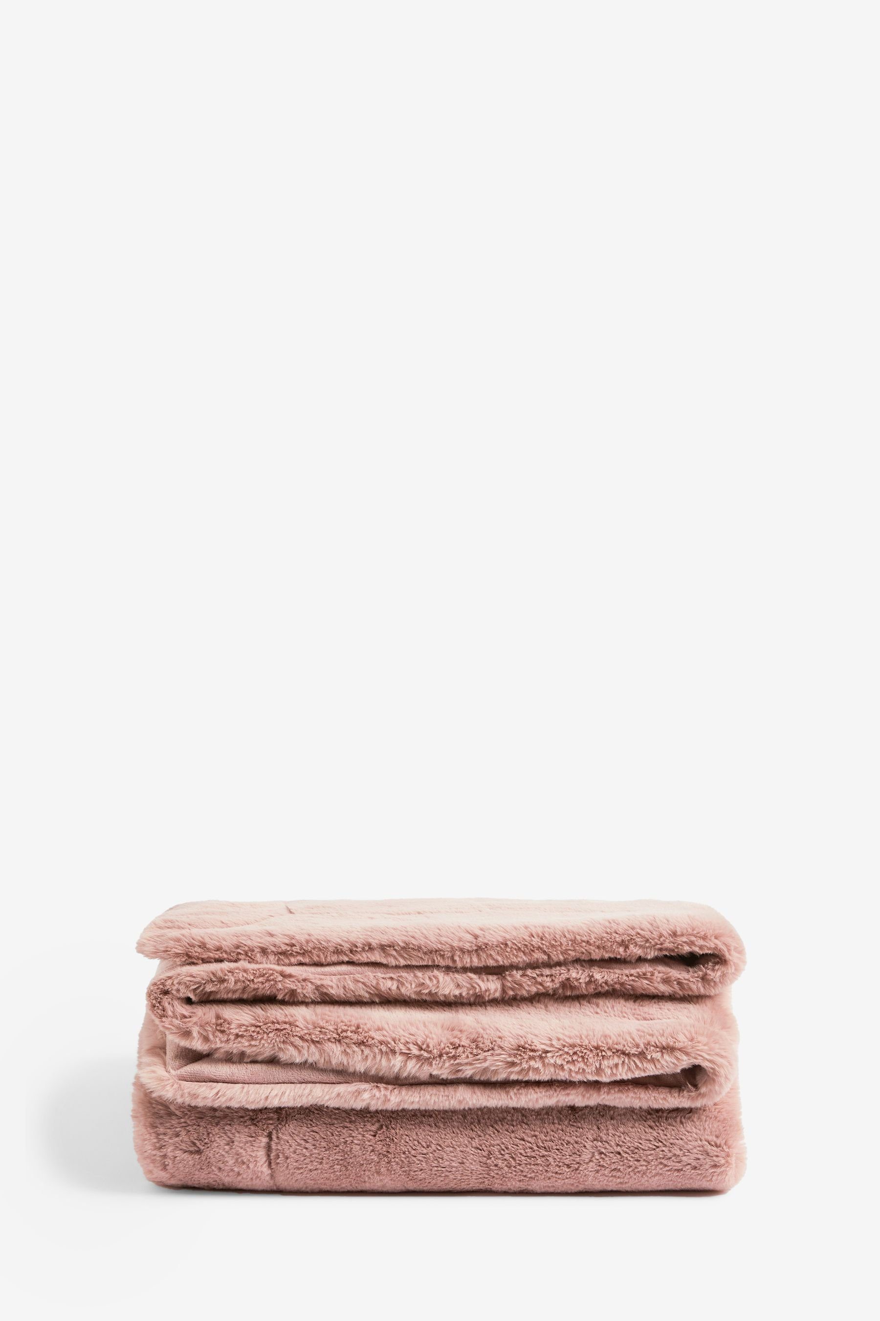 Überwurf Flauschiger Überwurf aus Kunstfell, Next Pink | Wohndecken
