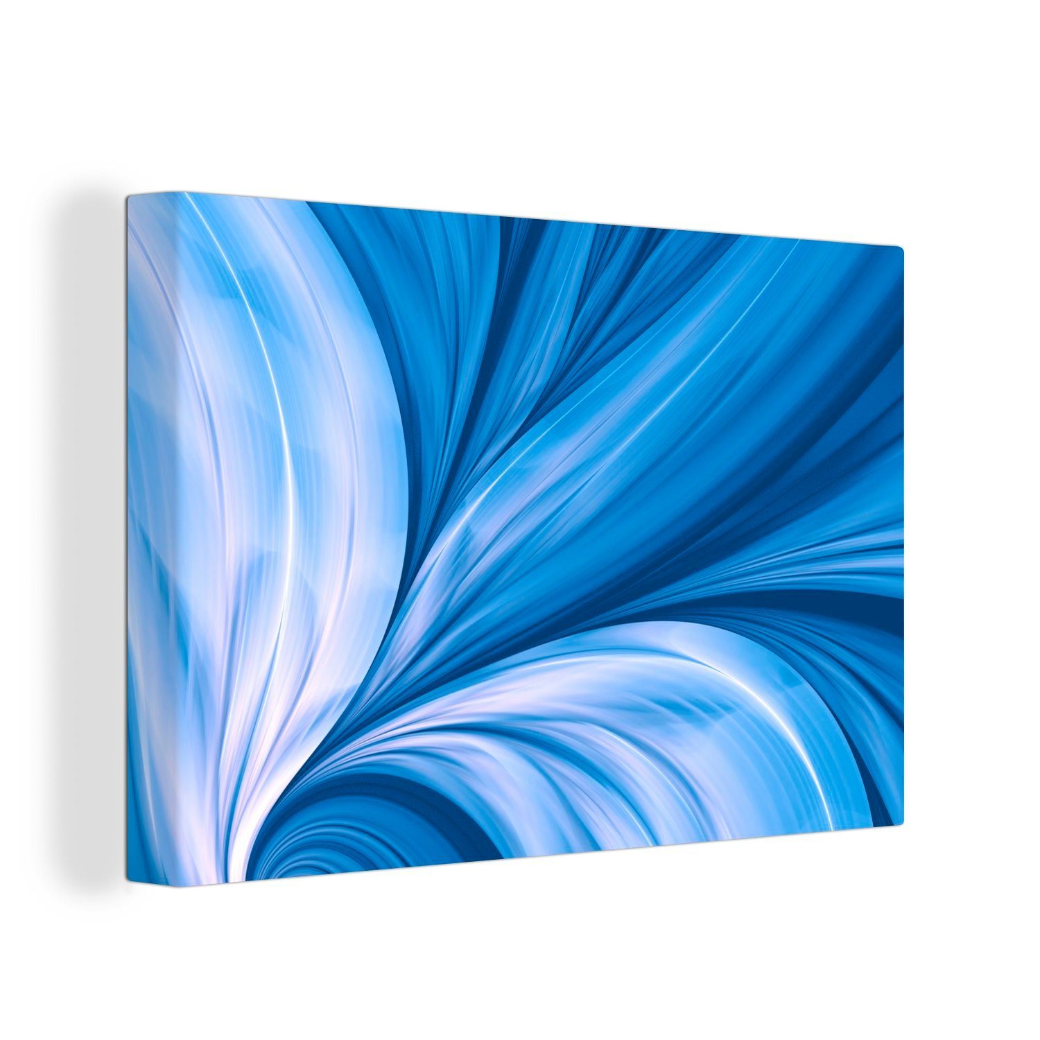 Abstrakt Design, Leinwandbilder, St), Wanddeko, Aufhängefertig, (1 OneMillionCanvasses® Blau Leinwandbild 30x20 - - cm Wandbild
