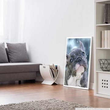 Sinus Art Poster Tierfotografie  Französische Bulldogge süßer Welpe 60x90cm Poster