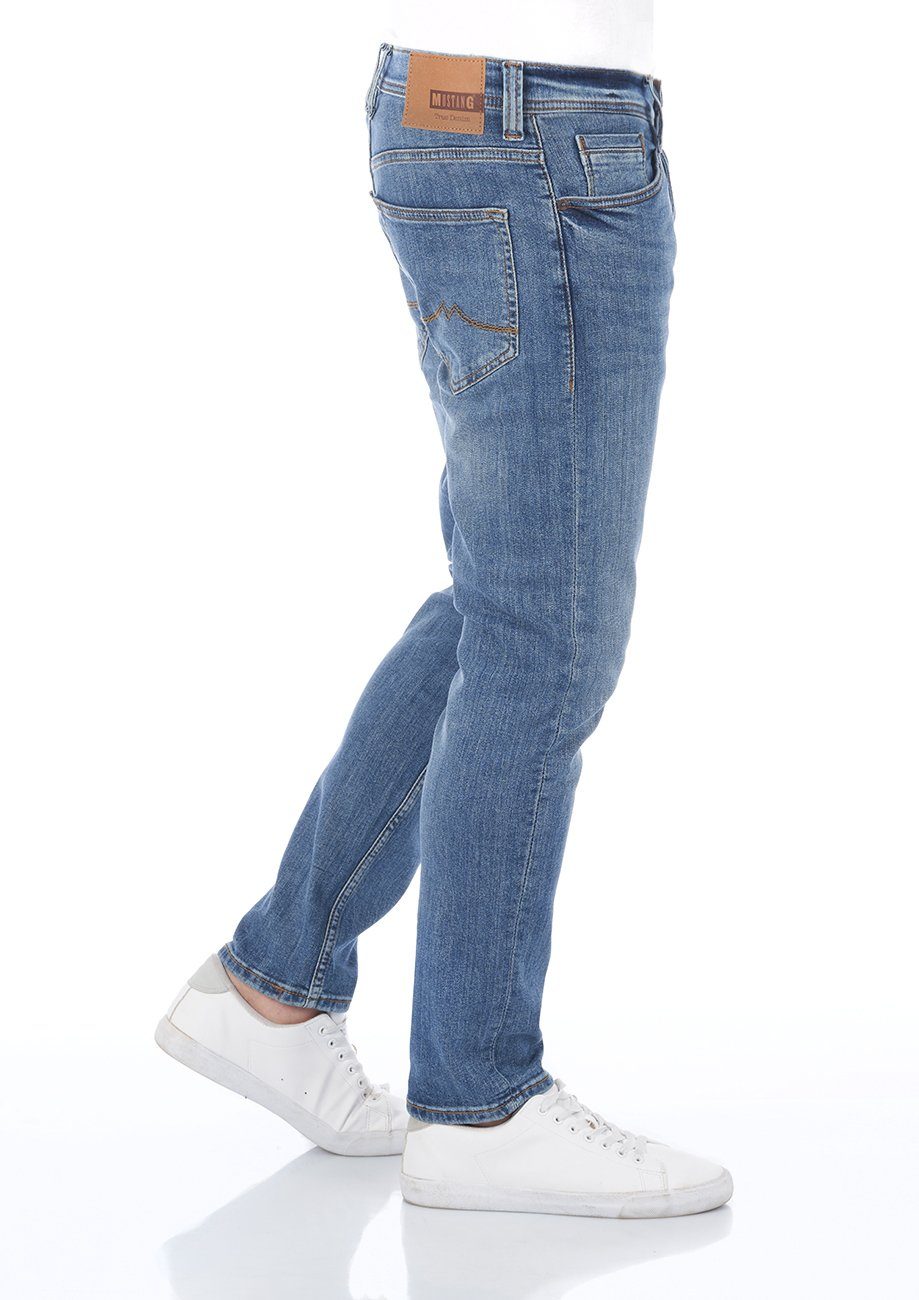 mit (1009374-583) Light Denim Jeanshose Tapered Denim Herren Hose Blue Oregon Tapered-fit-Jeans MUSTANG Fit Stretch