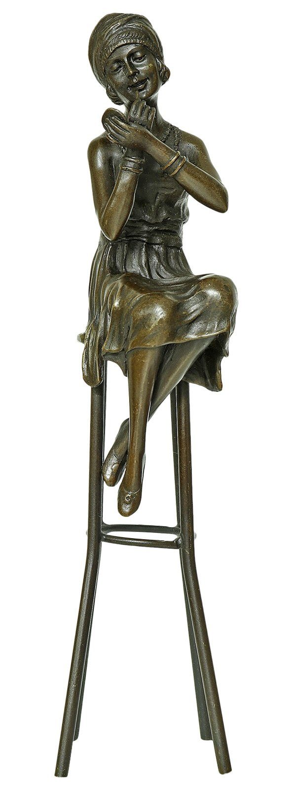 Aubaho Skulptur Bronze Chiparus Frau Bronzefigur Bronzeskulptur Antik-Stil Replik nach
