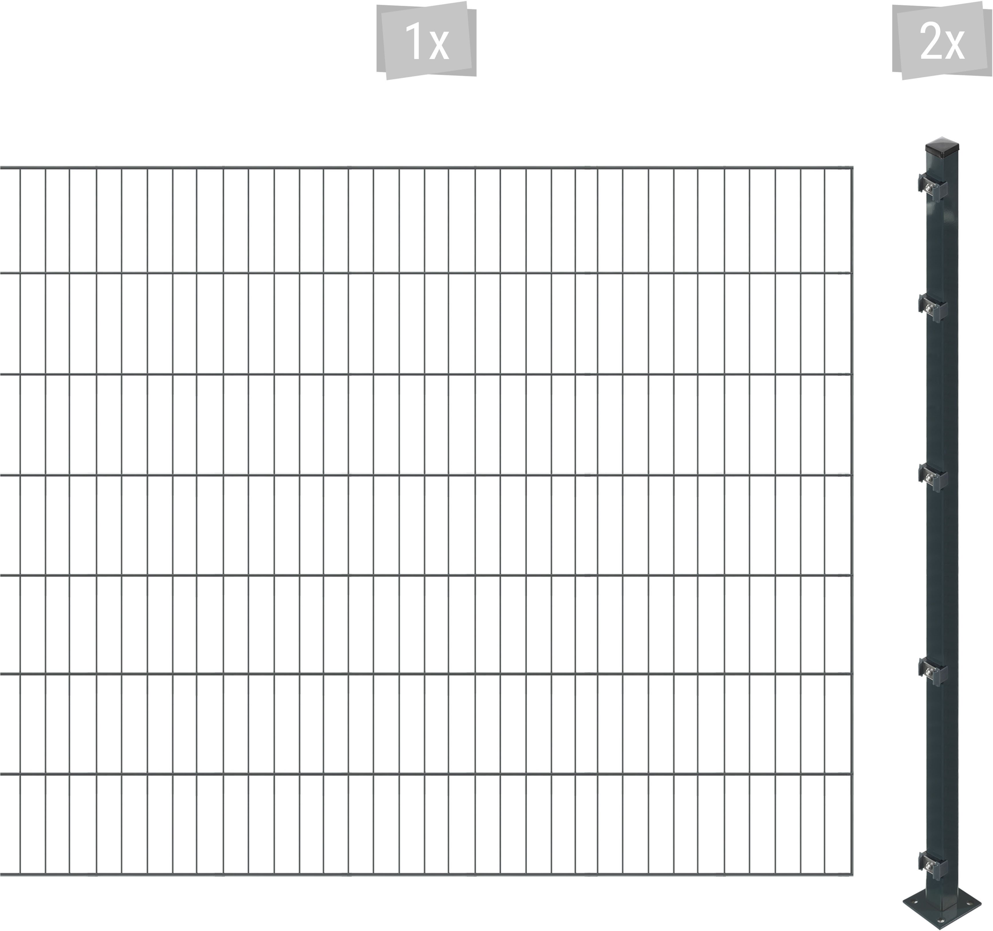 Arvotec Einstabmattenzaun ESSENTIAL 140 zum Einbetonieren, (Set, 3-St), Zaunhöhe 140 cm, Zaunlänge 2 - 60 m