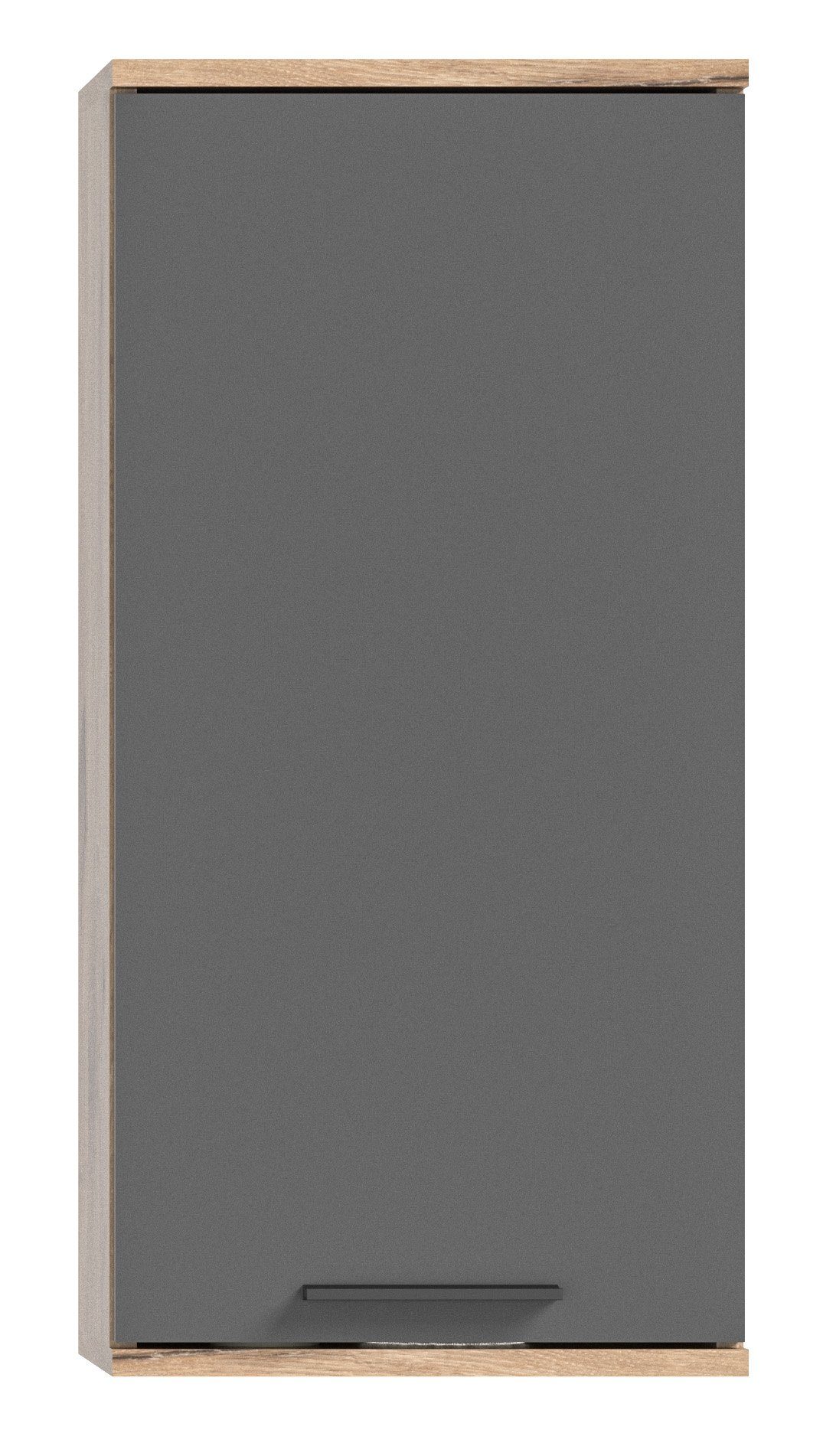 Newroom Hängeschrank Eiche 37 cm Hängeschrank Eiche Basalt Grau Industrial Badschrank Wandschrank Bad