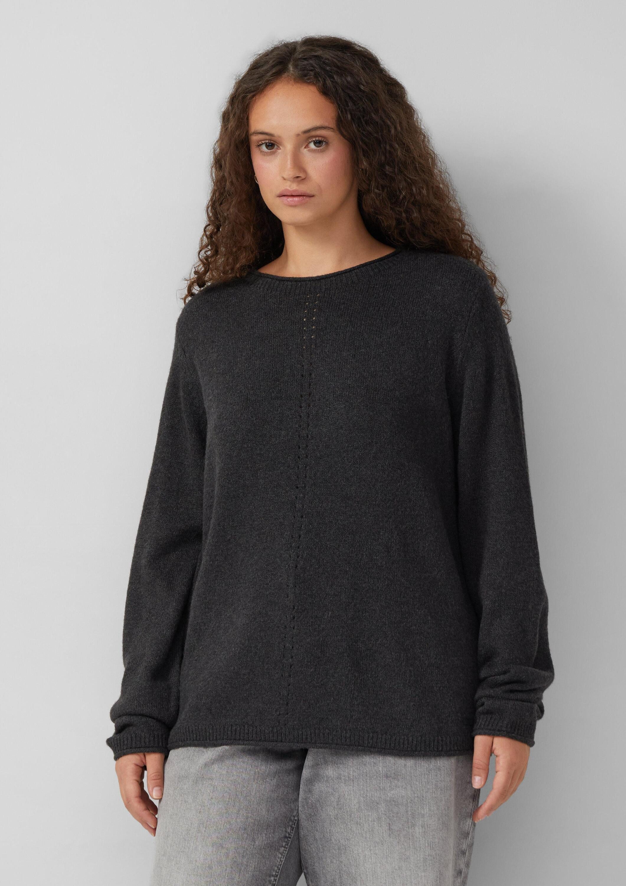 QS Longpullover Strickpullover Melierter Strickpullover (1-tlg) günstig online kaufen