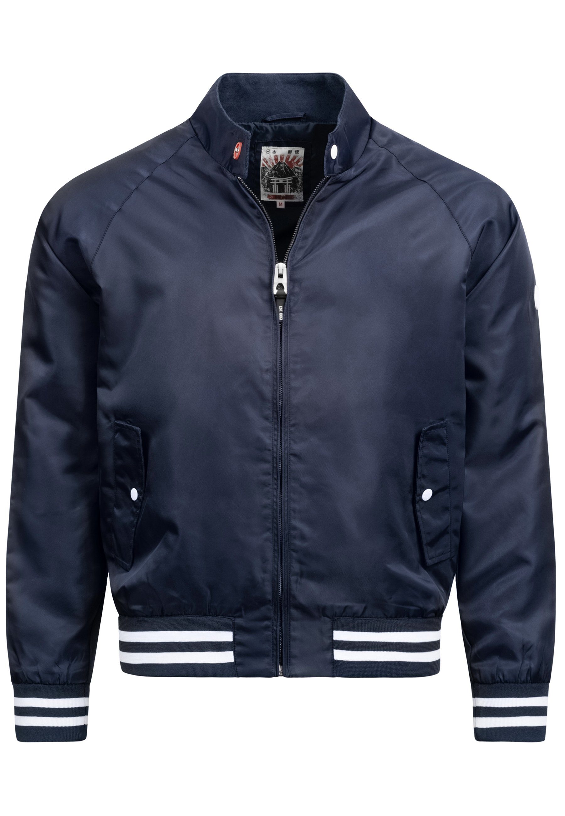 Indicode Sommerjacke Herren Ayser Übergangsjacke Herrenjacke mit Stehkragen & gerippten Arm-und Saumabschluss