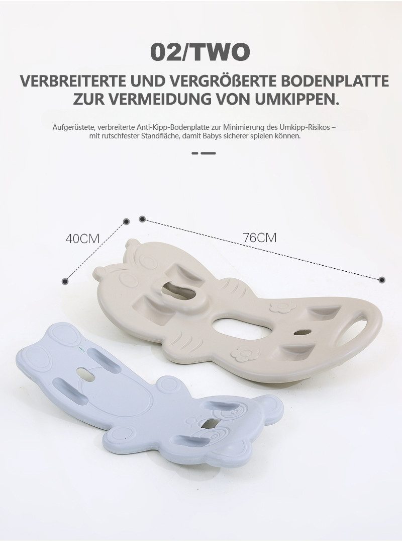 habeig Schaukelpferd Schiebegriff Schaukeltier Türkis und Rosa 87x88x42 cm günstig online kaufen