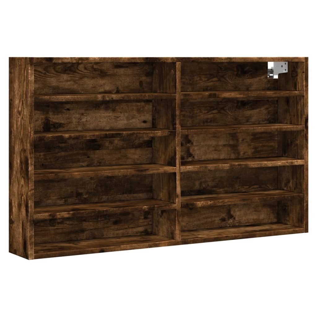vidaXL Regal Vitrinenschrank Räuchereiche 100x15x58 cm Holzwerkstoff, 1-tlg.