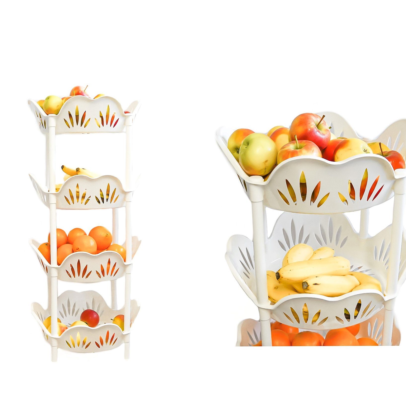 Almina Küchenorganizer-Set Obst Etagere Ständer Korb stapelbare Aufbewahrun günstig online kaufen