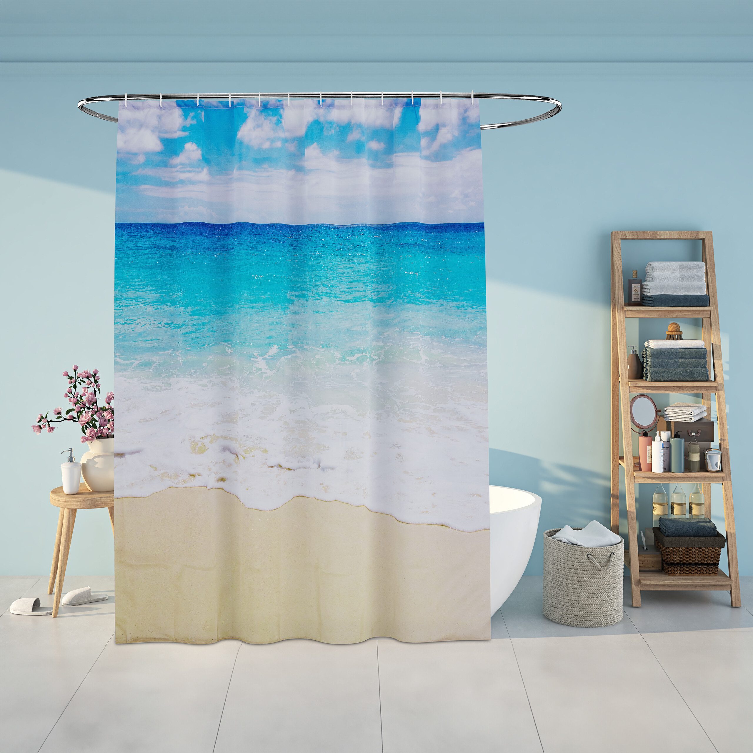 relaxdays Duschvorhang 180x200 cm mit Motiv günstig online kaufen