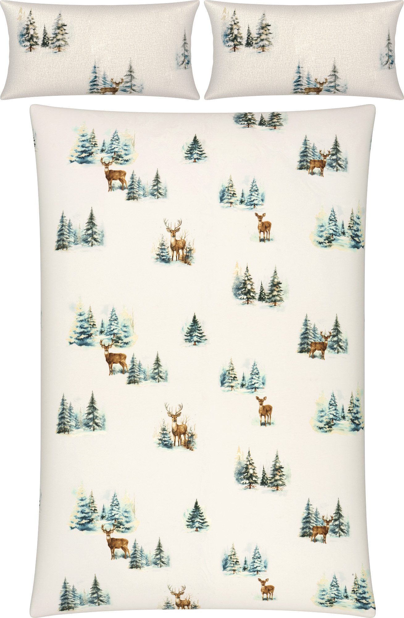 REDBEST Bettwäsche Bettwäsche, Biber, Flanell Tiermotive: Rehe günstig online kaufen