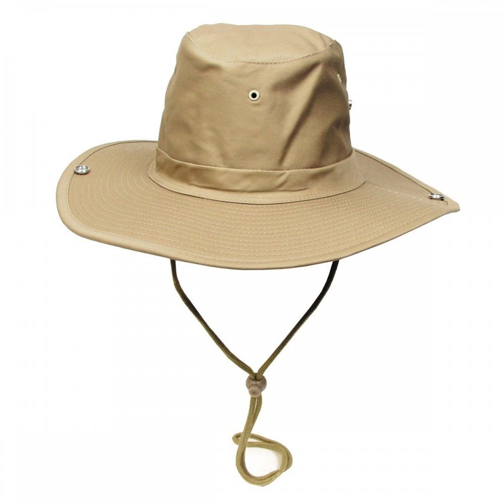 MFH Outdoorhut Buschhut (Schlapphut), khaki, mit Kinnband, zum Hochstellen günstig online kaufen