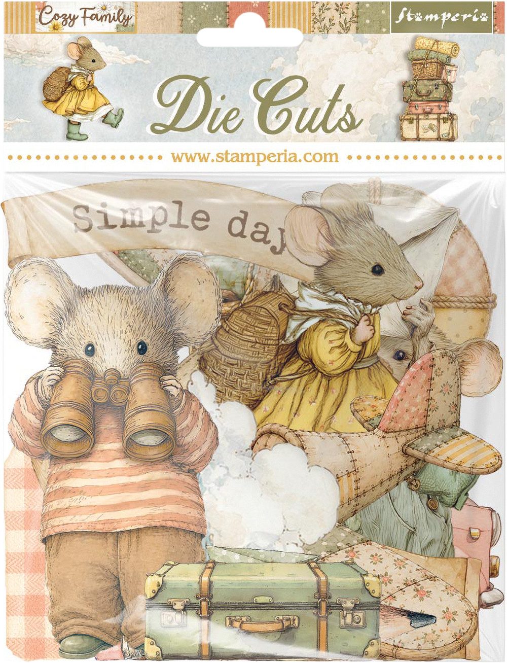 Stamperia Motivpapier Stanzmotive "Cozy Family", 37 Teile