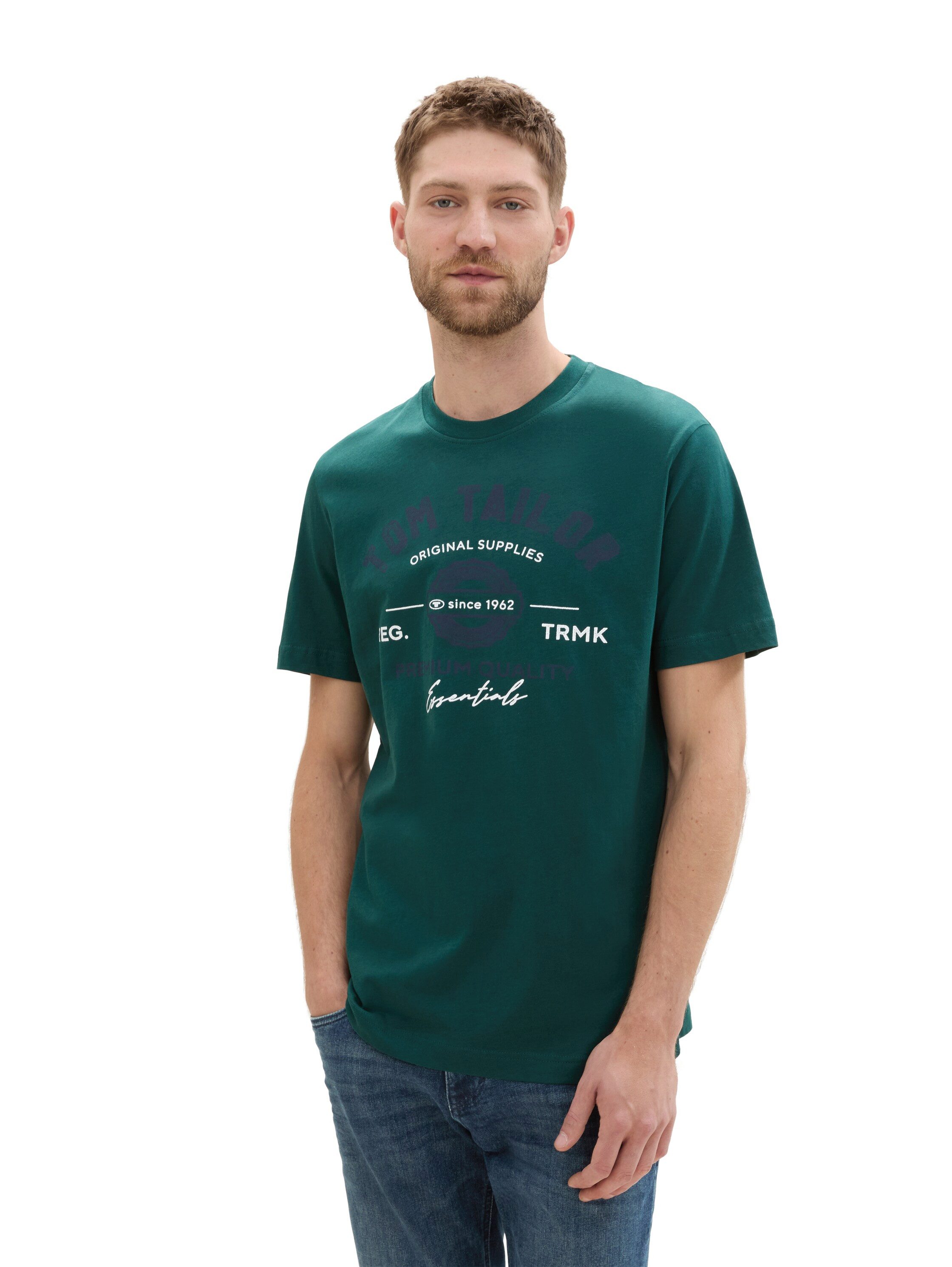 TOM TAILOR T-Shirt mit großem Logofrontprint