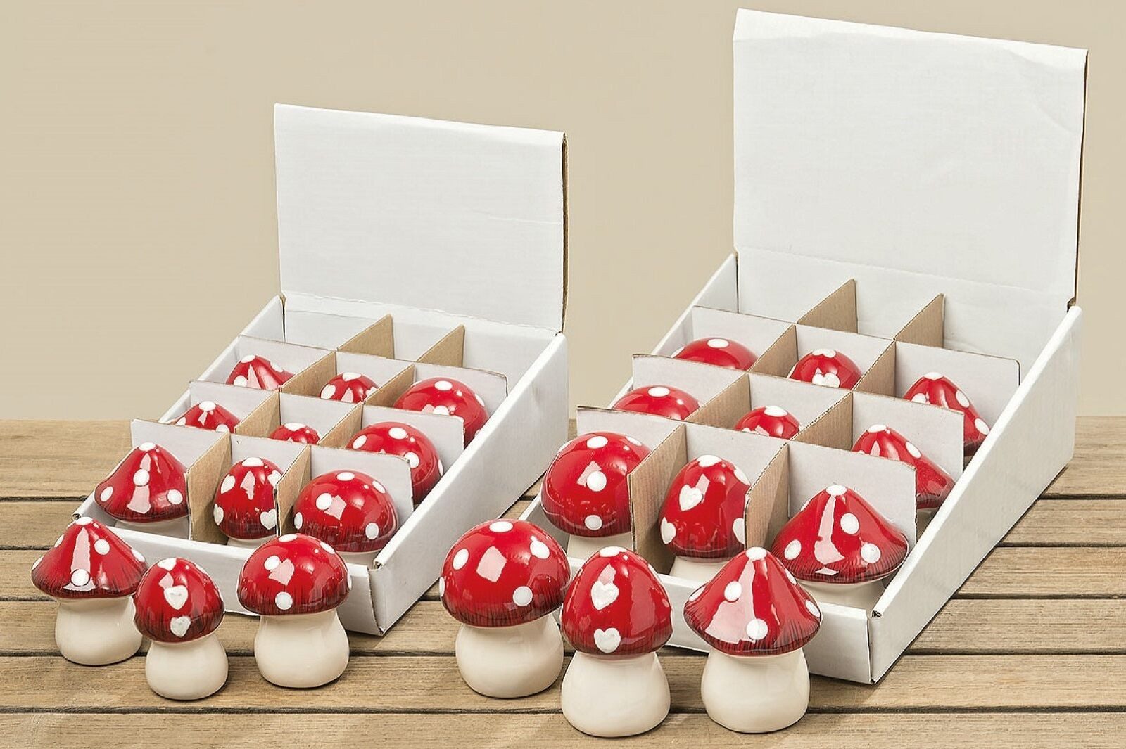 BOLTZE GRUPPE GmbH Dekofigur Pilz Fliegenpilz Dolomit Dekopilz rot weiß 3er günstig online kaufen