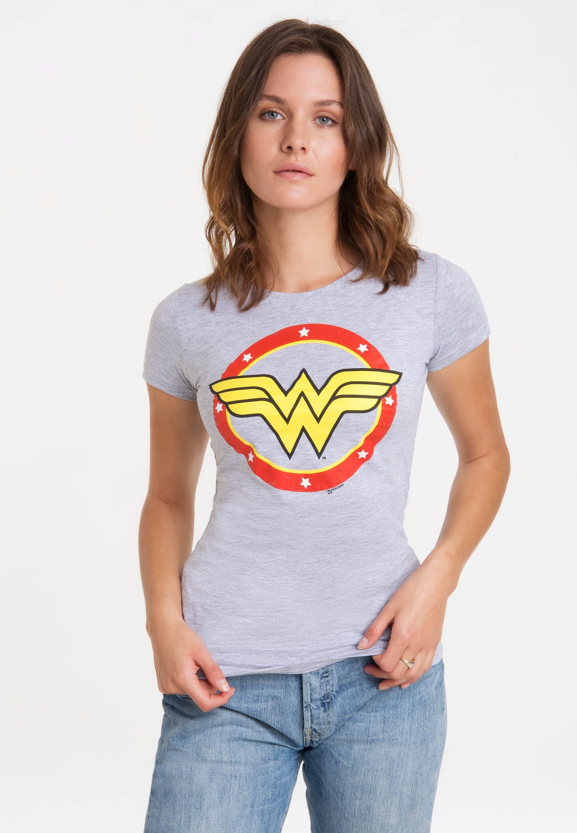 LOGOSHIRT T-Shirt Wonder Woman Circle Logo mit lizenziertem Print