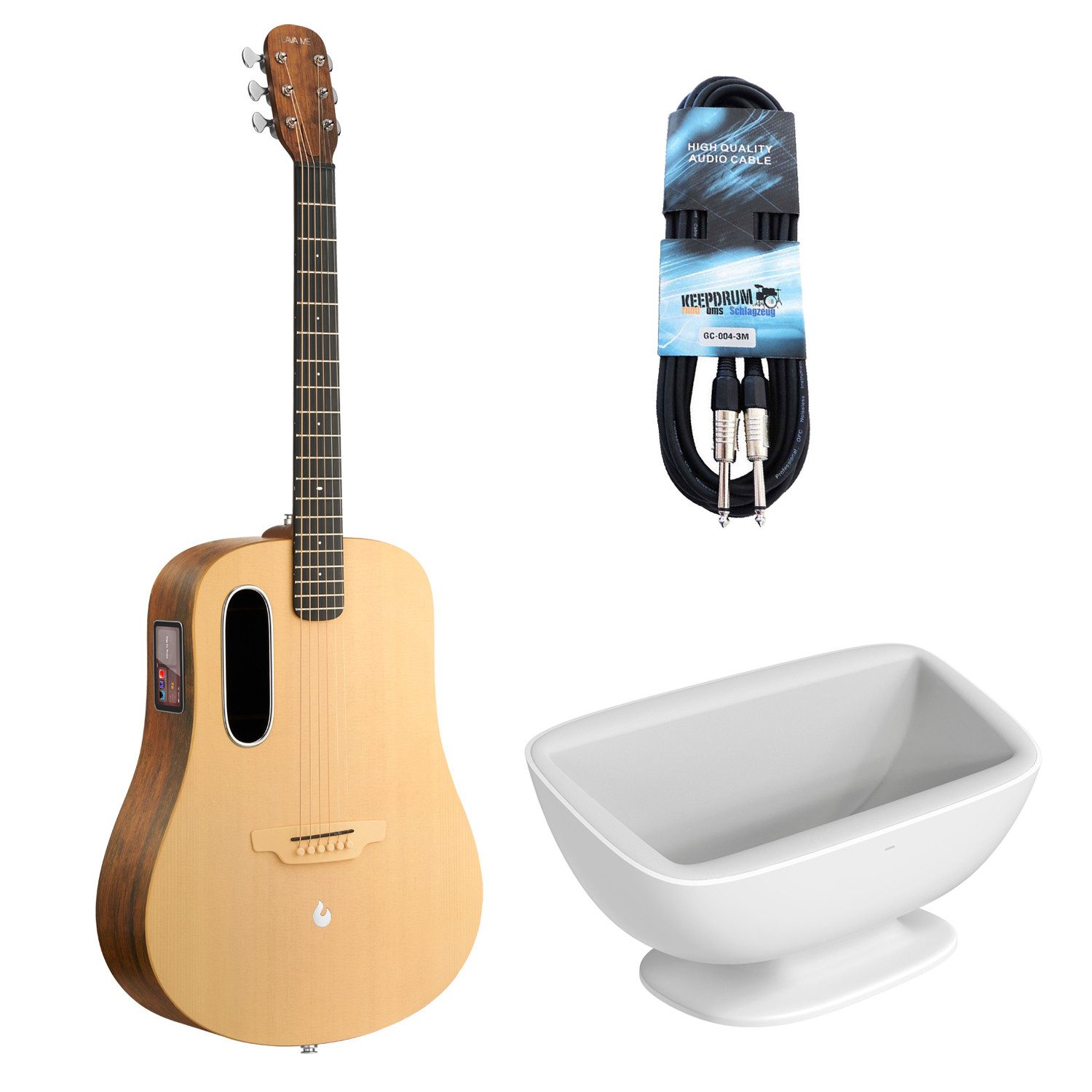 Westerngitarre Lava Music Gitarre ME4 Spruce 41 mit Ladestation und Kabel
