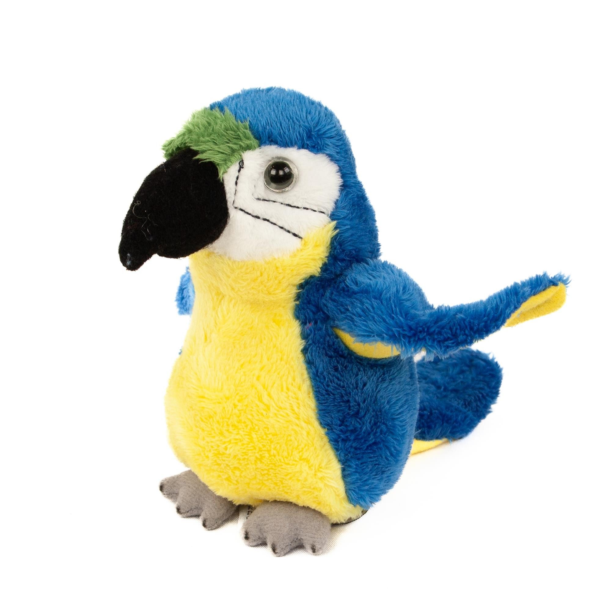 Teddys Rothenburg Kuscheltier Papagei blau 15 cm Plüschvogel Stofftier (Plüschtier, Stoffvogel, Stoffpapagei, Plüschpapagei)