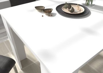 xonox.home Esstisch Titan (Küchentisch in weiß, ausziehbar, 160 - 200 cm), für bis zu 8 Personen