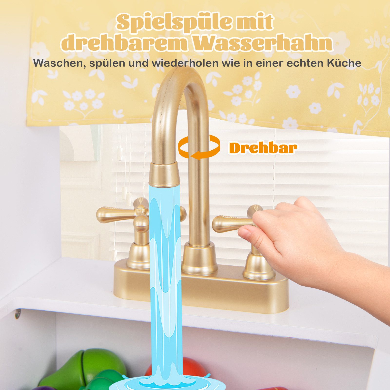 COSTWAY Spielküche Holz, Kinderküche aus Holz, günstig online kaufen