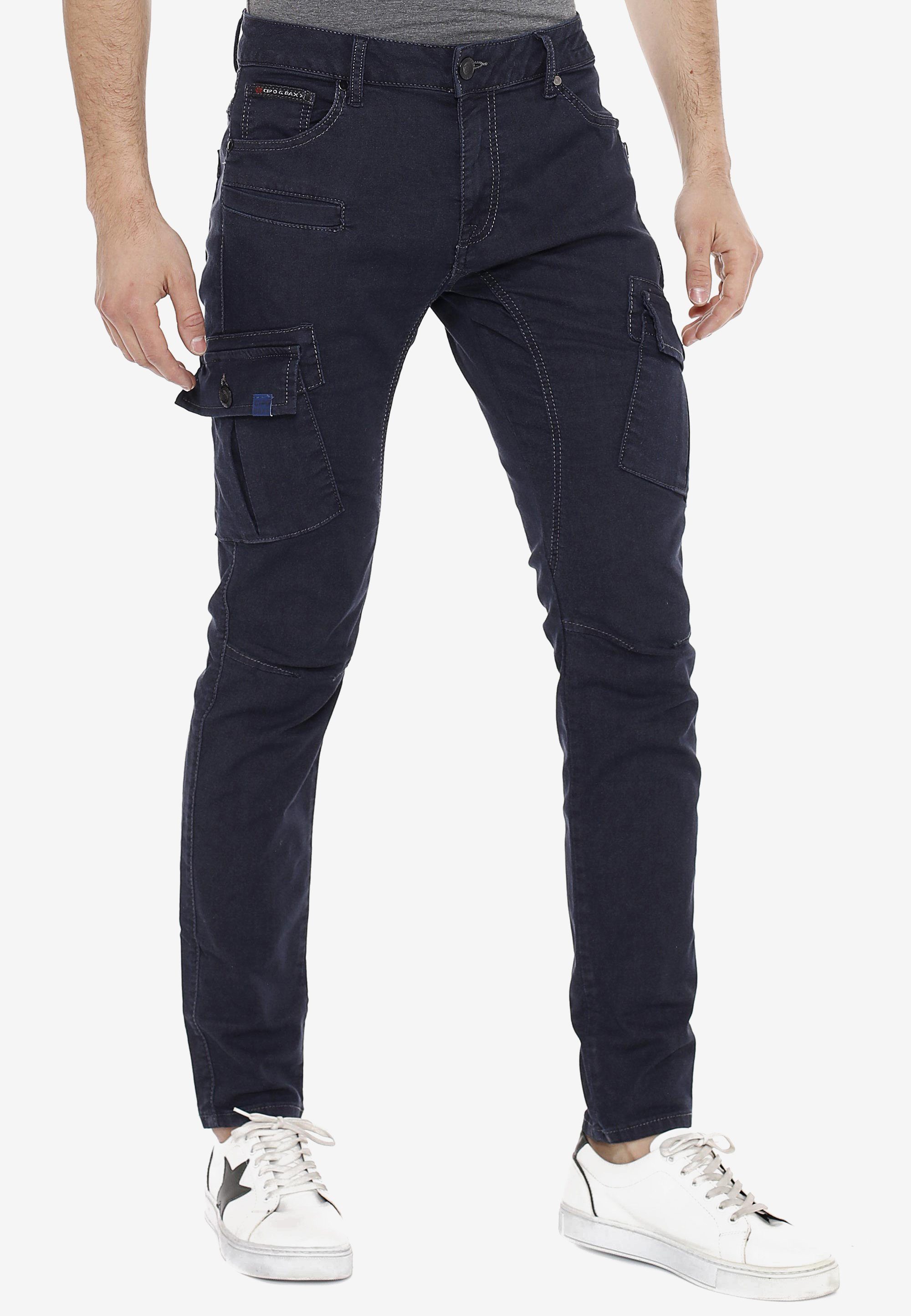 Baxx Seitentaschen Cipo blau Slim-fit-Jeans & mit