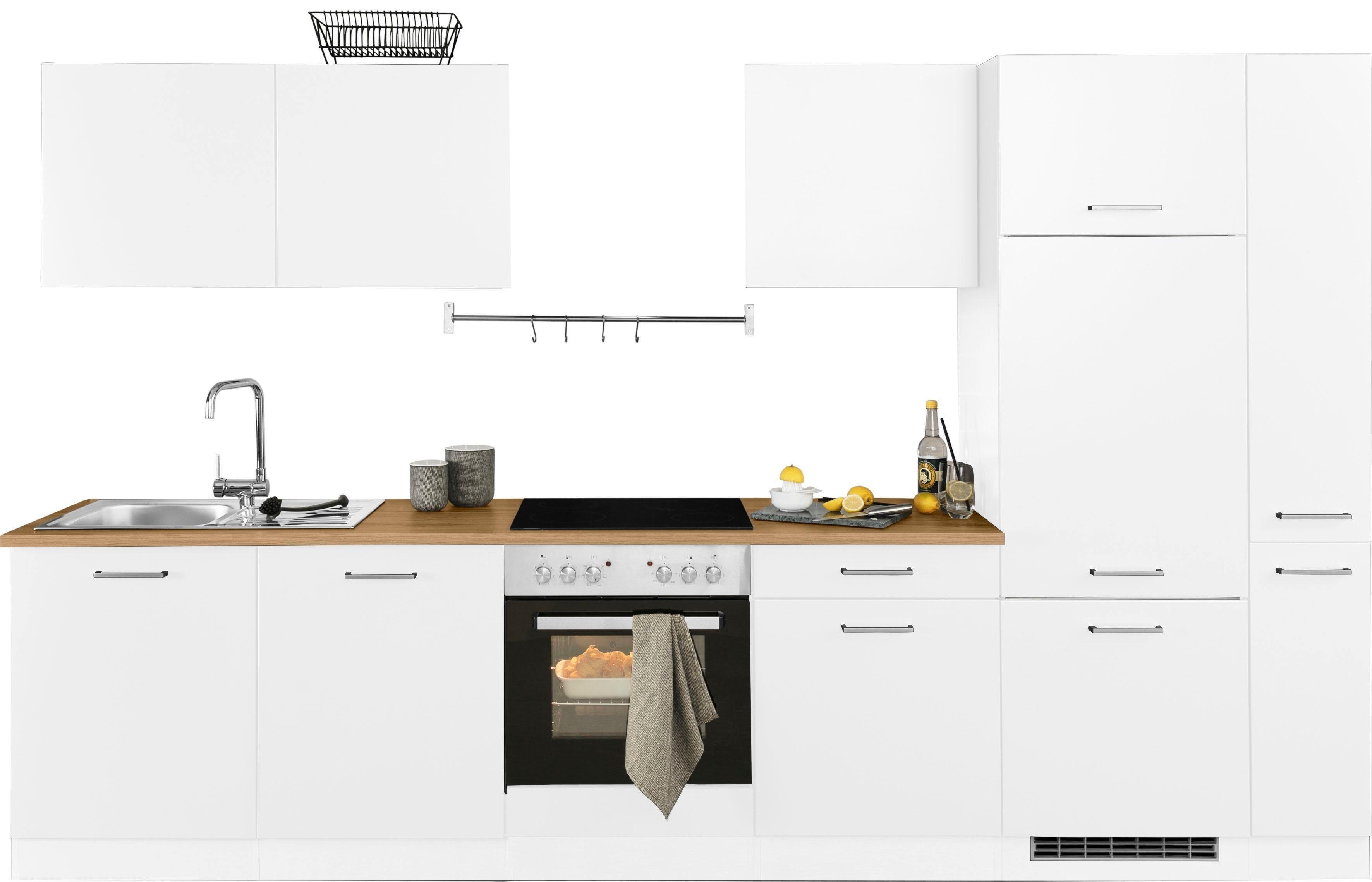 KOCHSTATION Küchenzeile KS-Kehl, ohne E-Geräte, Breite 330 cm, für Kühlschrank und Geschirrspüler