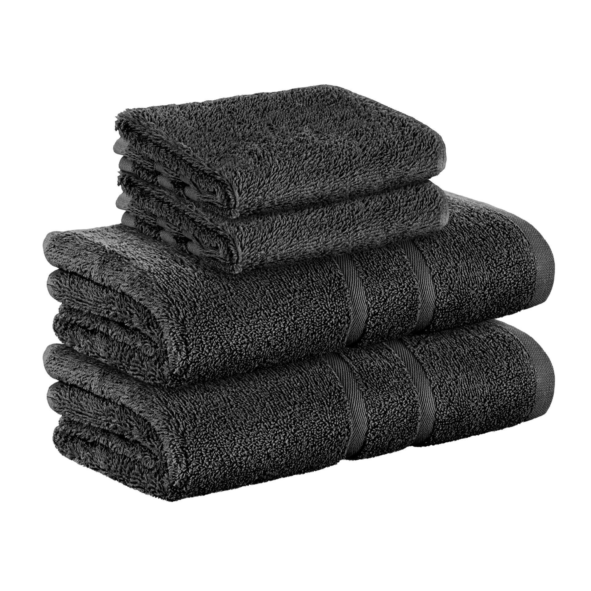 StickandShine Frottee verschiedenen 2x Gästehandtuch 2x Handtuch 4er 100% SET in (4 GSM 500GSM Farben als Handtuch 500 Pack, Teilig) Handtücher 100% Baumwolle Baumwolle