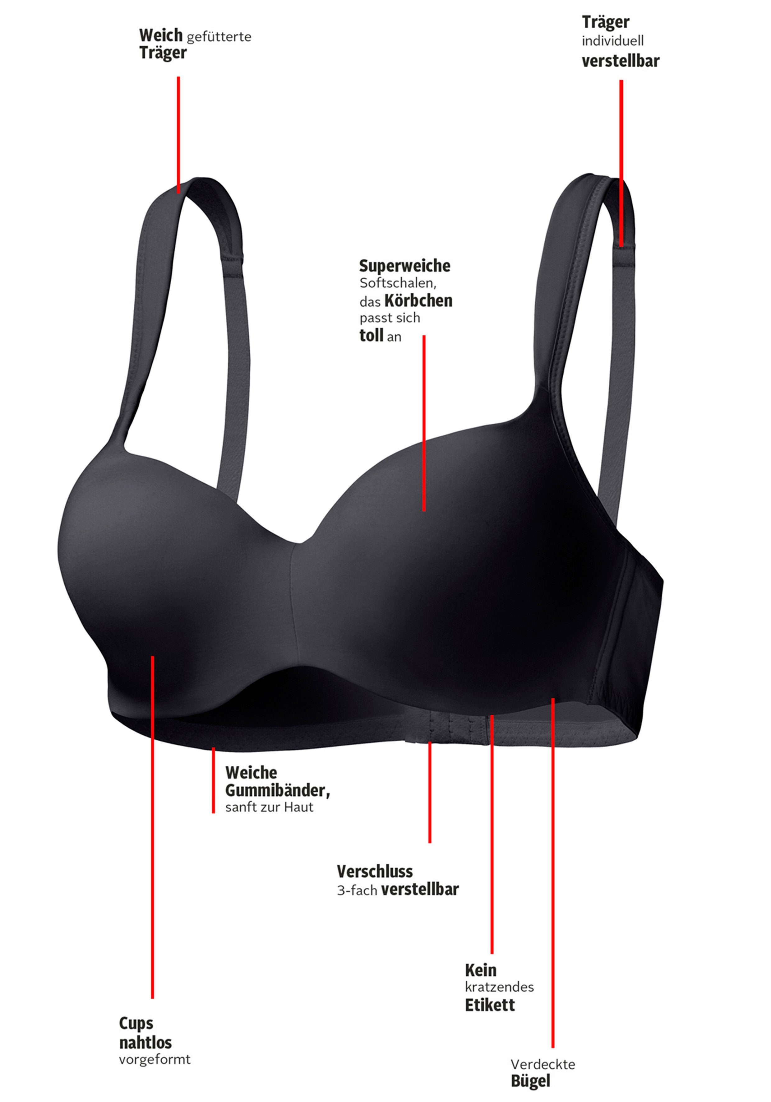Nuance by Lascana Schalen-BH, Dirndl-BH, BH mit Bügel, Optimizer aus hochwertiger Microfaser – auch ideal für große Größen – Bild 3 von 5