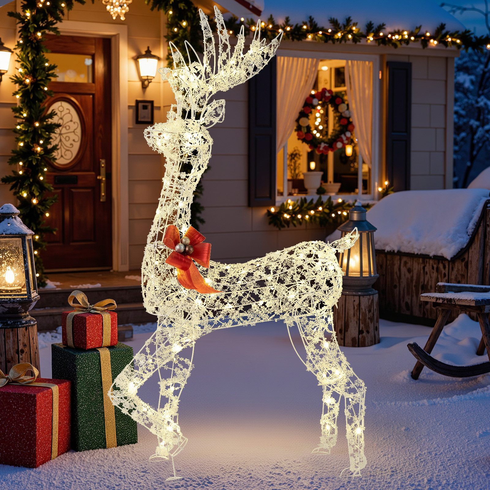 COSTWAY Weihnachtsfigur (1 St), LED Rentier, Weihnachtsdeko, 150cm hoch günstig online kaufen