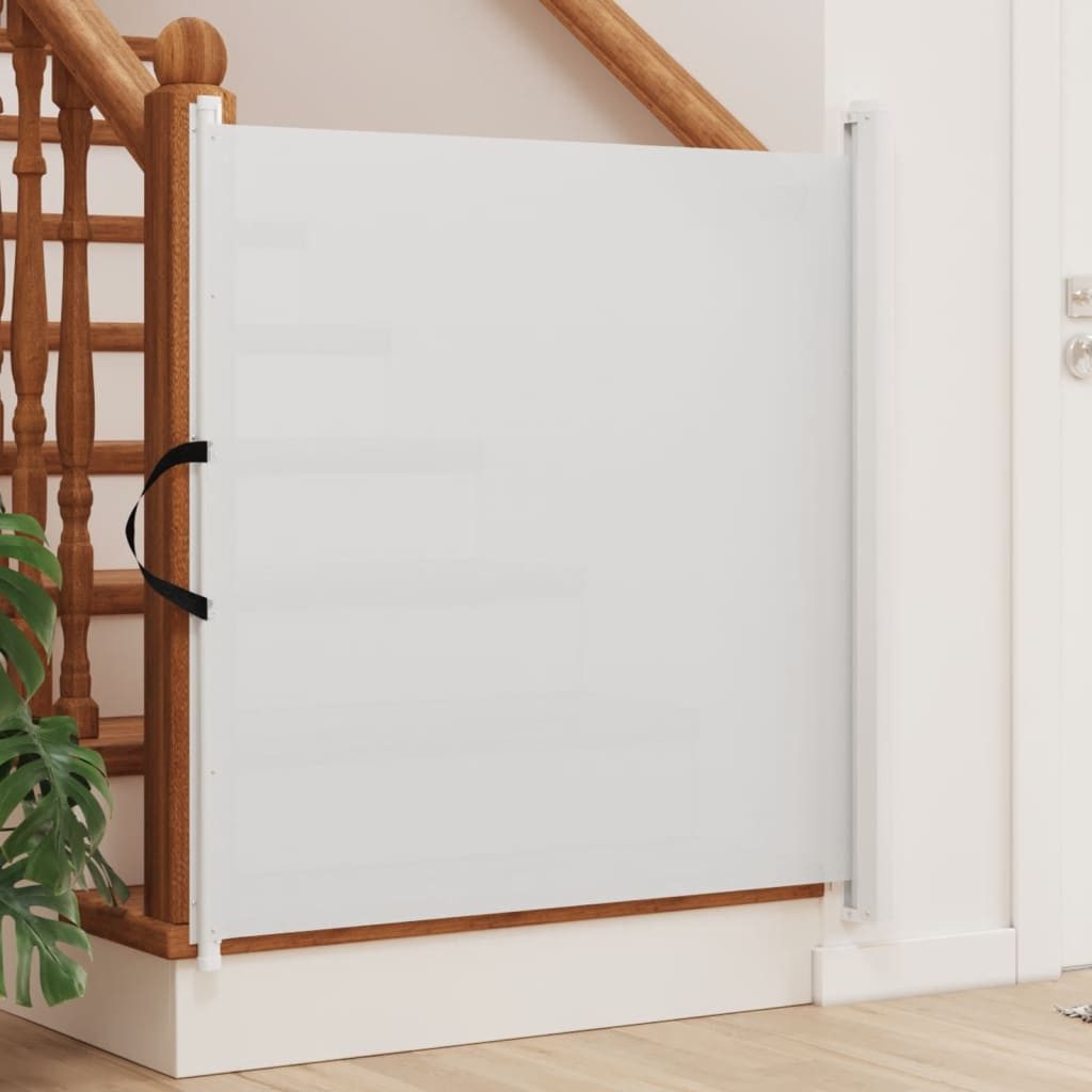 vidaXL Haustür, Haustier-Barriere Ausziehbar Weiß 117,5x125 cm