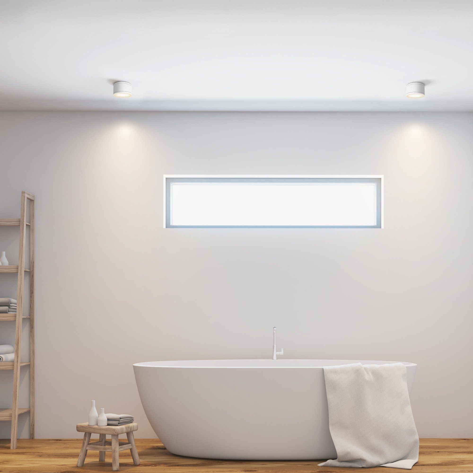 flacher mit IP44 CELI-WX GX53 Aufbauleuchte weiss dimmbar, LED SSC-LUXon rund Warmweiß Aufbaustrahler